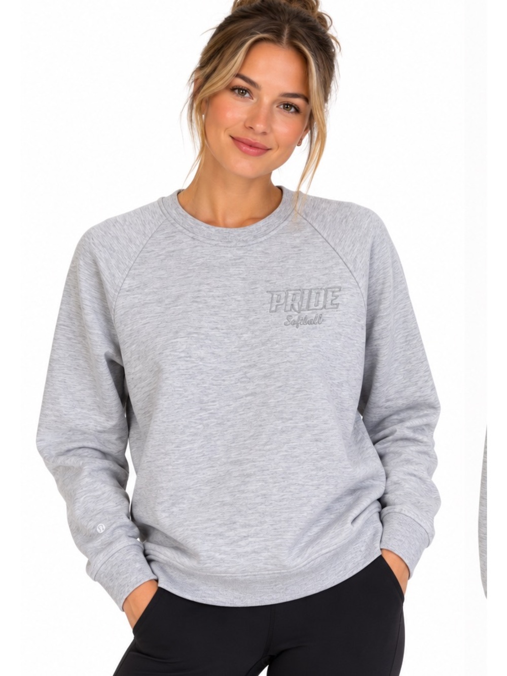 NWT Lululemon City Sweat Crew Softball Sweatshirt Heather Gray French Terry M